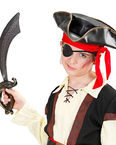 Piratenkostüm für Kinder mit Piratensäbel, Augenklappe und Piratenhut