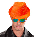 Fedora Pailletten Hut neon-orange - 1