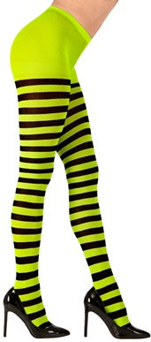 Strumpfhose schwarz-grün-gestreift - 2