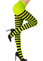 Strumpfhose schwarz-grün-gestreift - 1