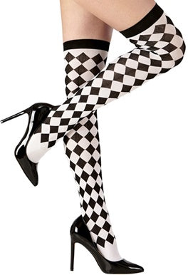Overknees mit Rautenmuster - 1