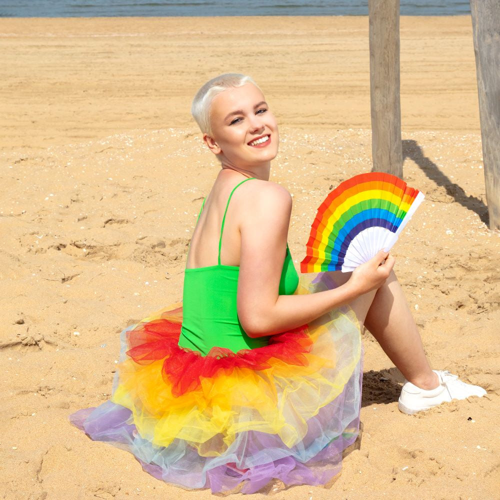 Kurzer Regenbogen Tüllrock mehrlagig - 4