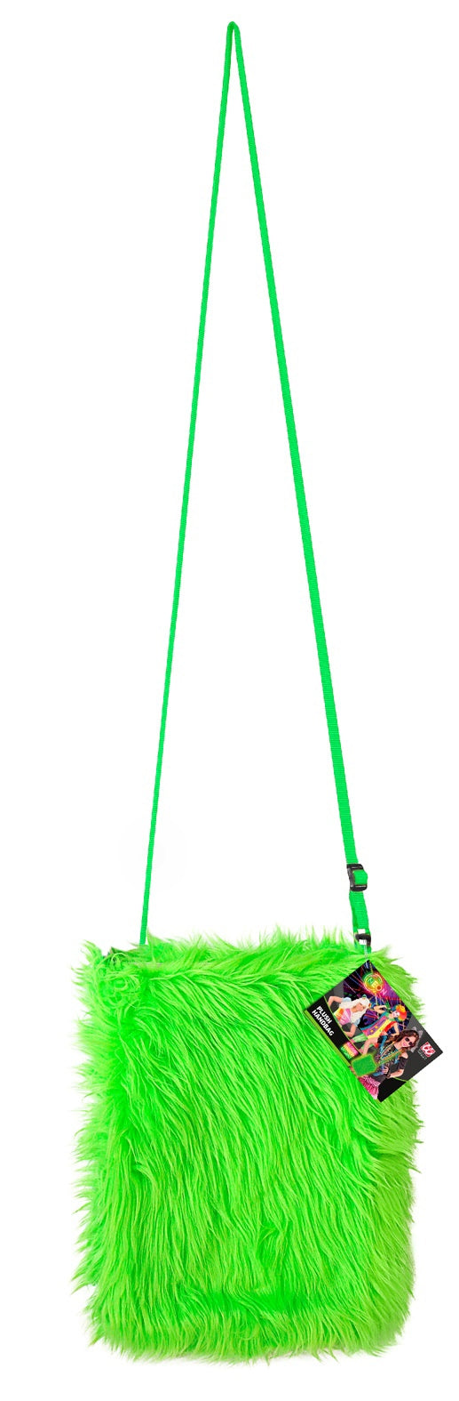 Flauschige Plüsch Handtasche neon grün - 3