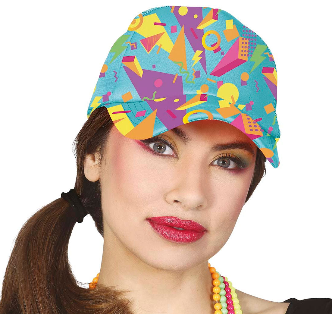 80er Jahre Cap blau-bunt - 1