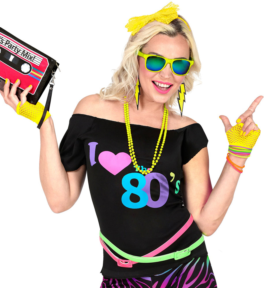 Fingerlose Netzhandschuhe neon-gelb - 3