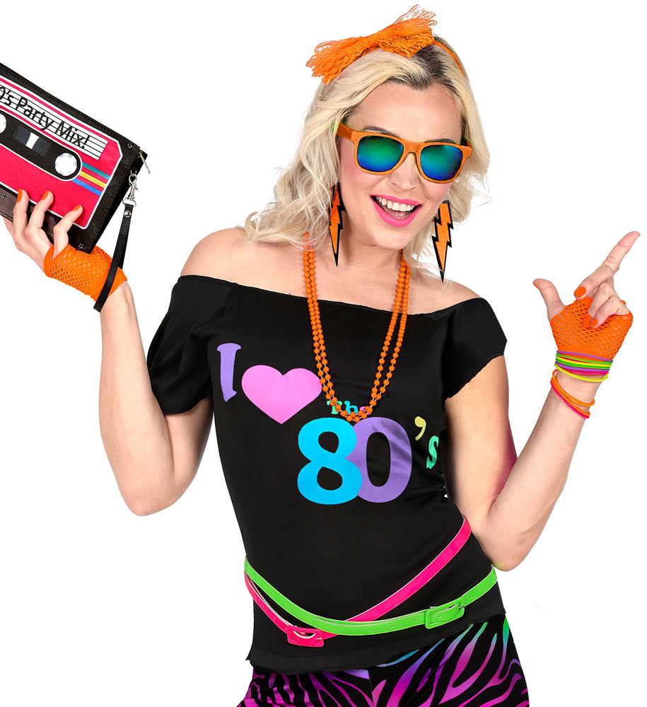 Fingerlose Netzhandschuhe neon-orange - 3