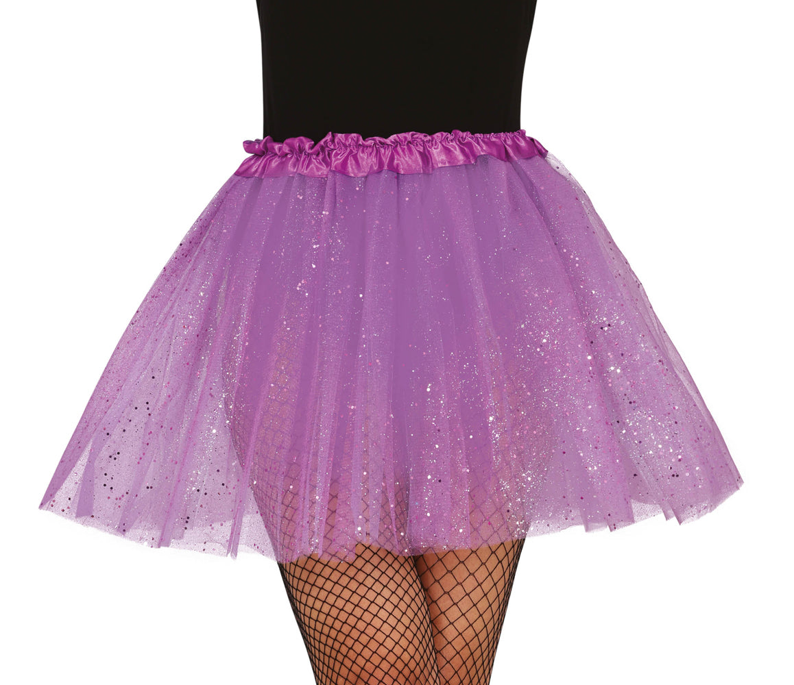 Damen Glitzer Tutu 40cm violett - 1