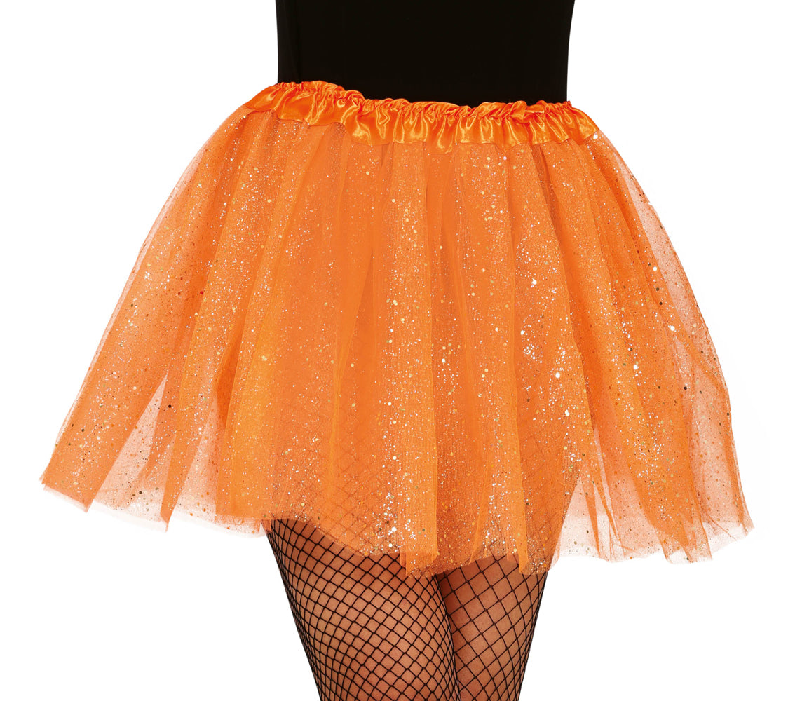 Damen Glitzer Tutu 40cm orange - 1