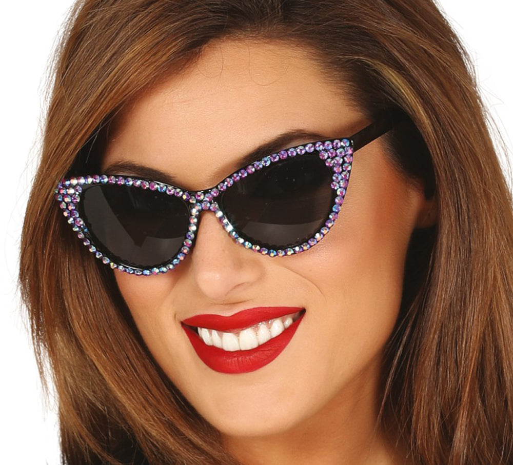 50er Jahre Glamour Brille violett - 1