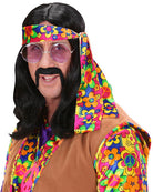 Klassische Hippie Perücke in schwarz - 1