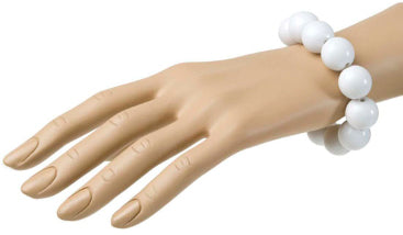 70er Jahre Perlen-Armband in weiss - 1
