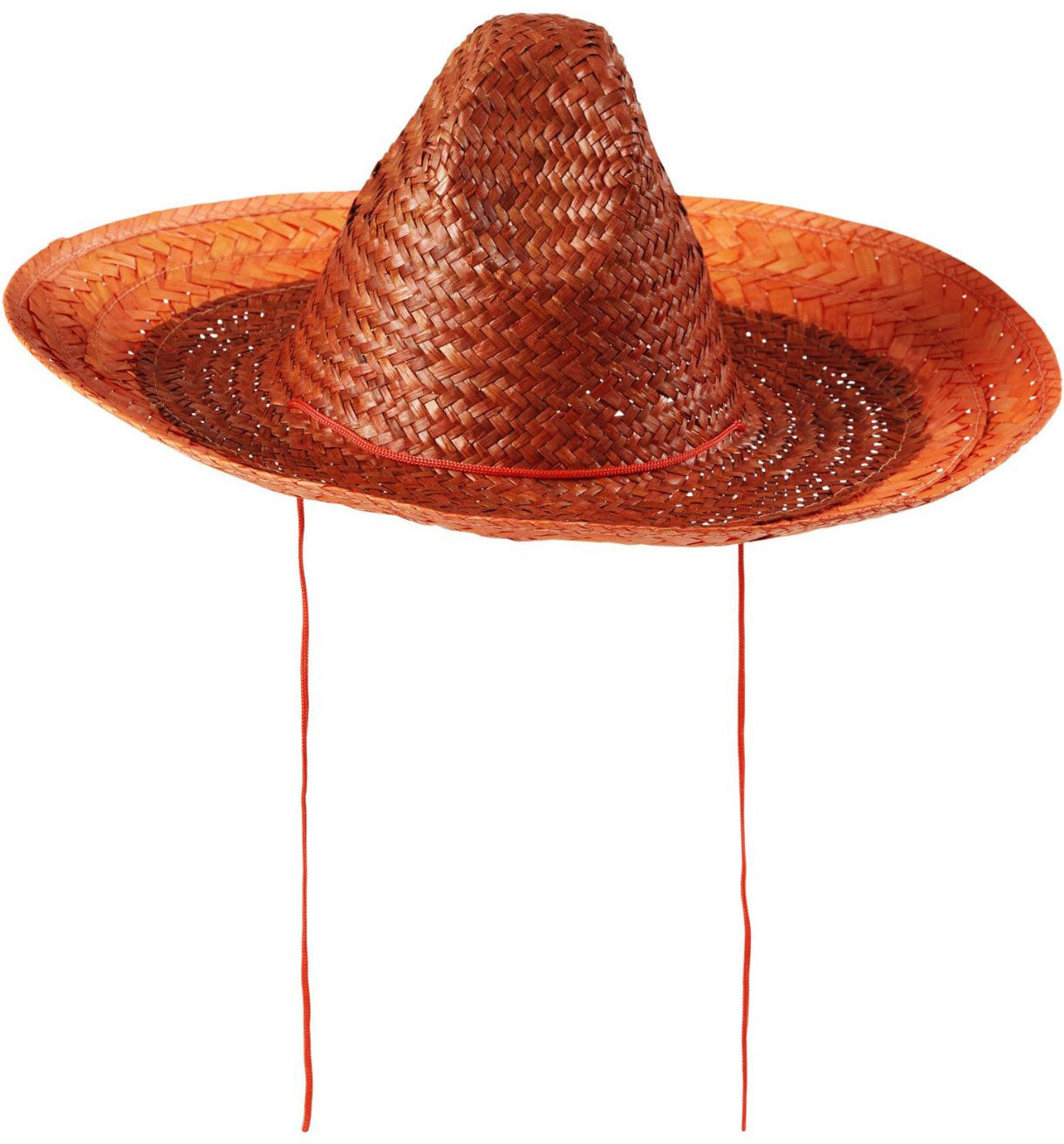 Party Sombrero Strohhut orange 48cm - 1