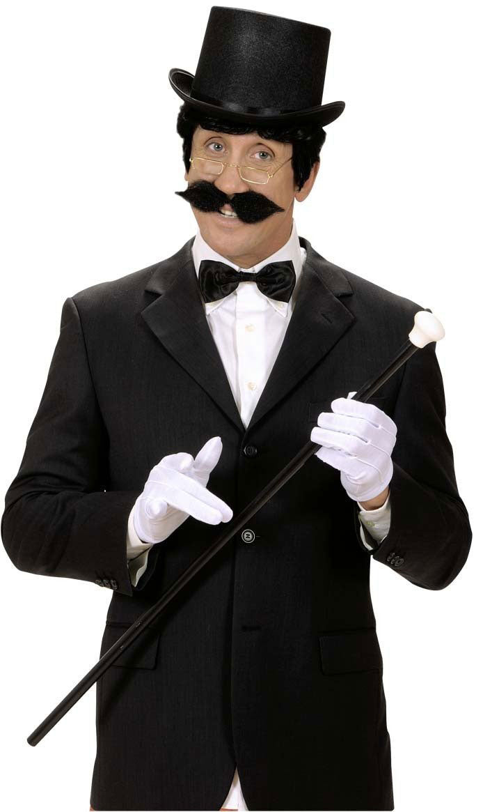 Satin Querbinder Fliege schwarz - 4