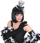 Glitzer Mini-Zylinder Haarreif silber - 2