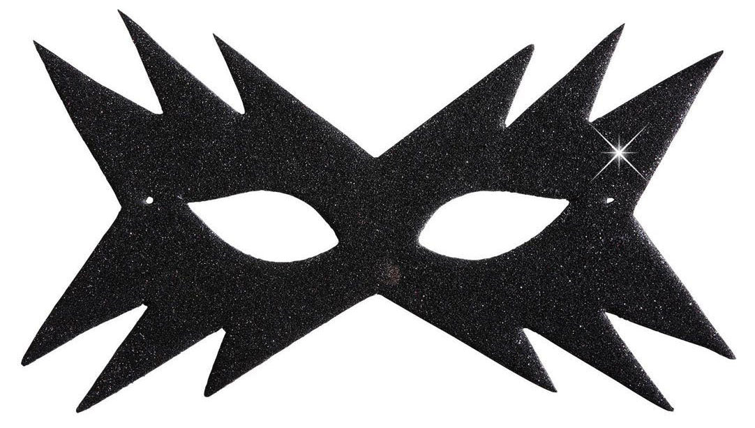 Glitzerstern Augenmaske schwarz - 1