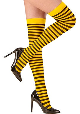 Biene Overknees 70 den gelb-schwarz XL - 1