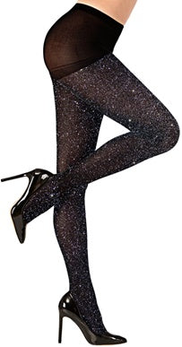 Schwarze Glitzerstrumpfhose 40 DEN - 1