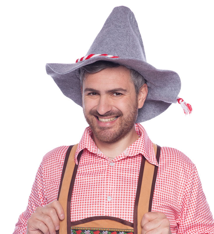 Oktoberfest Seppl Hut grau-rot - 1