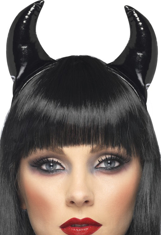 Schwarze PVC Teufelshörner - 1