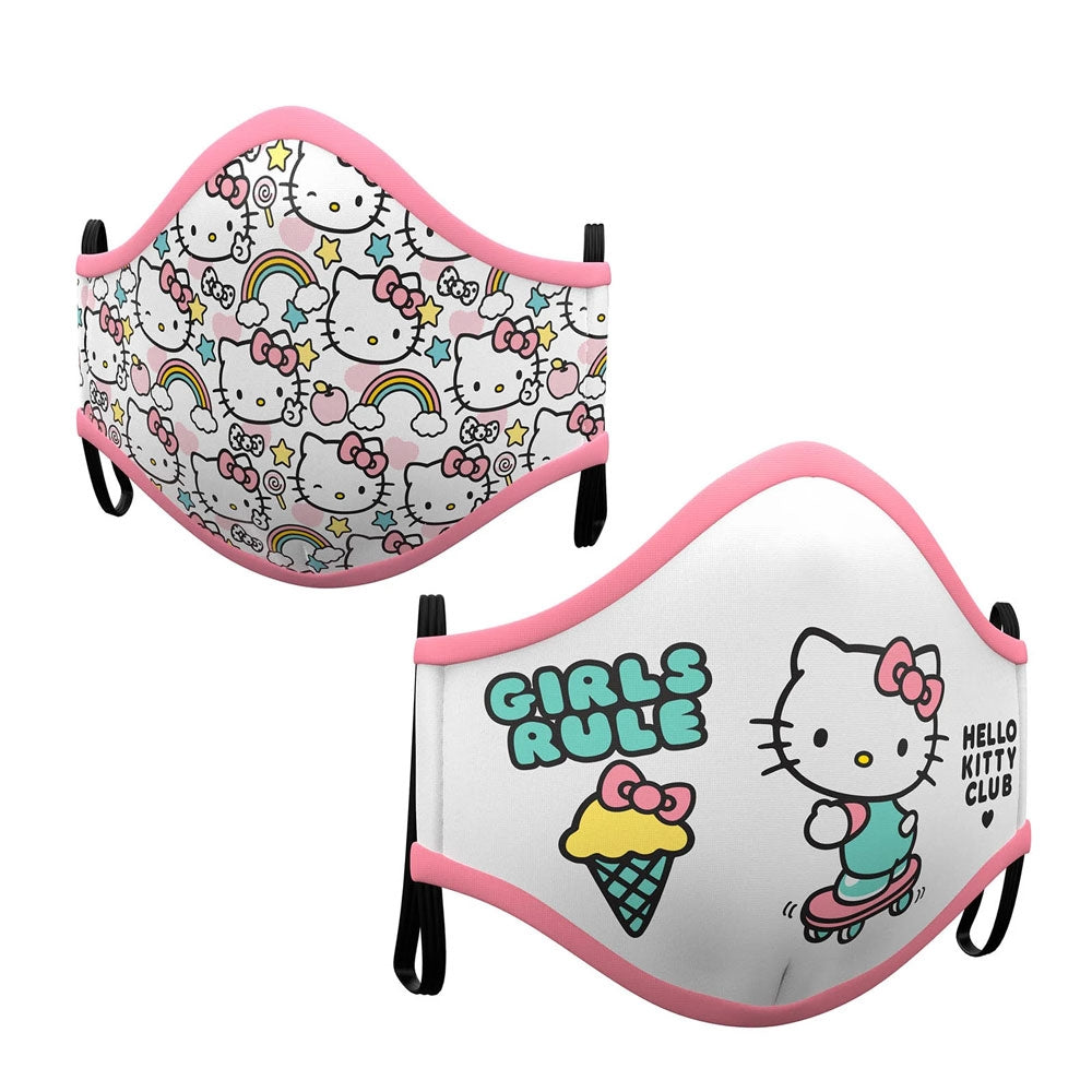 2 Mund-Nase-Masken Hello Kitty für Erwachsene - 1
