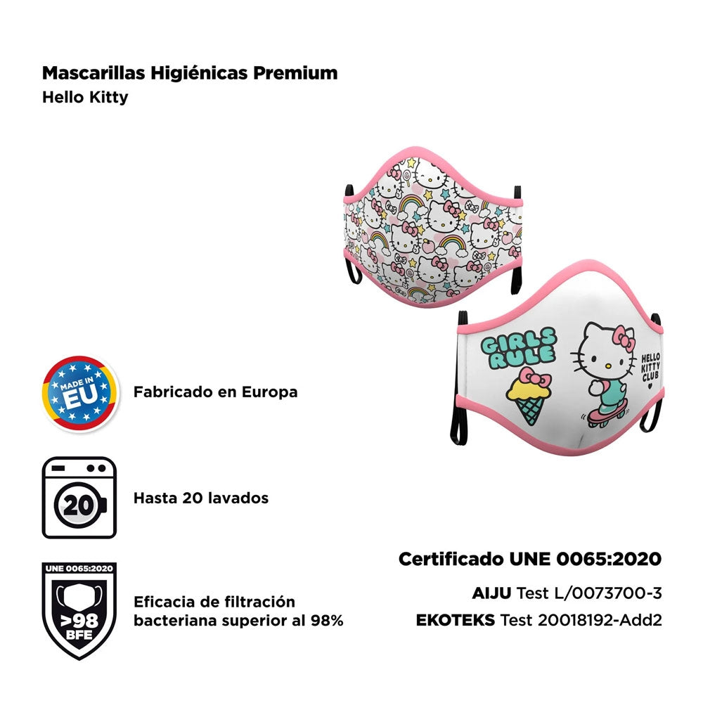 2 Mund-Nase-Masken Hello Kitty für Erwachsene - 2