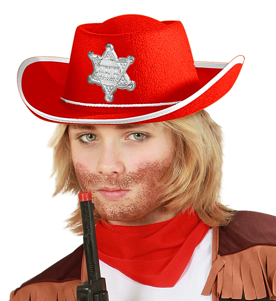 Roter Sheriff Cowboy Hut für Kinder - 1