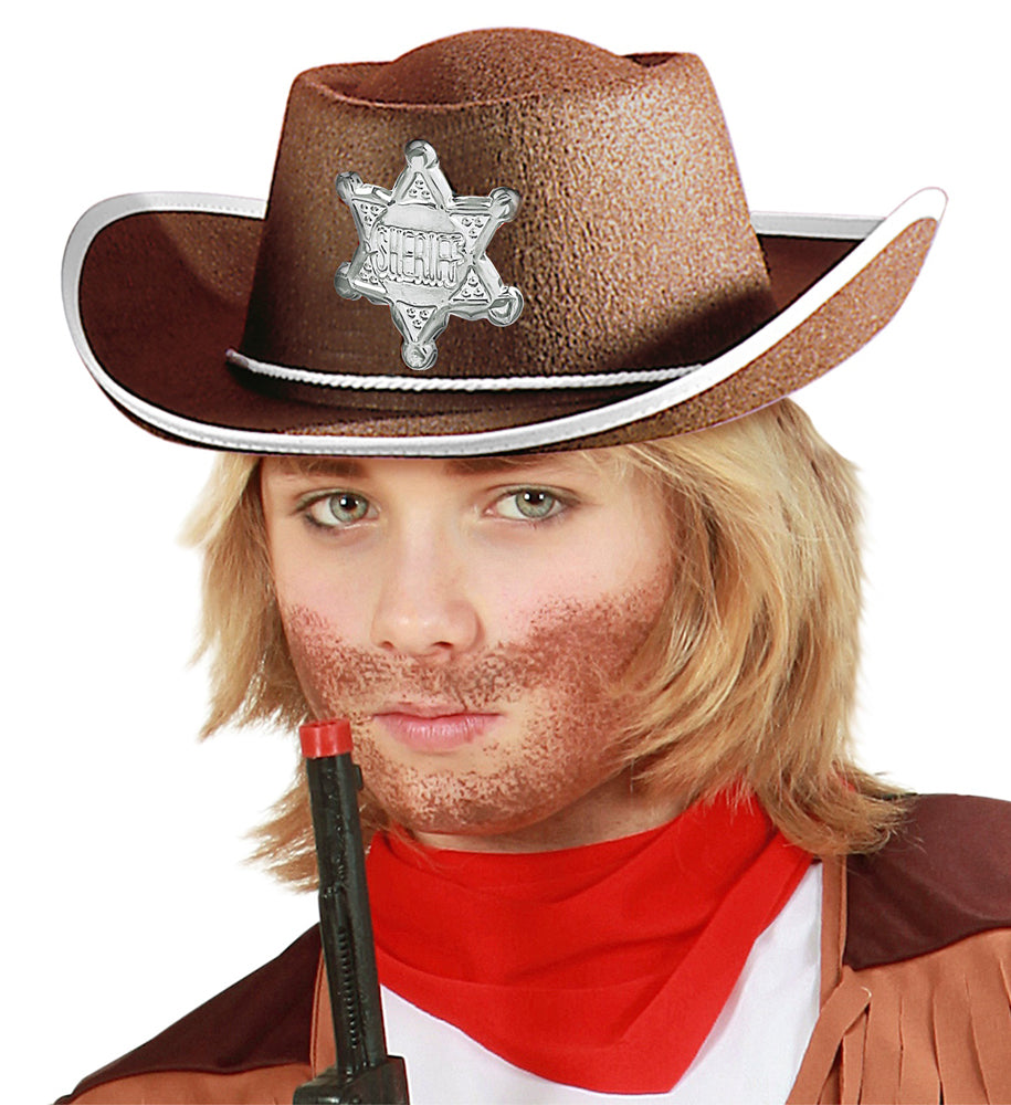 Brauner Sheriff Cowboy Hut für Kinder - 1