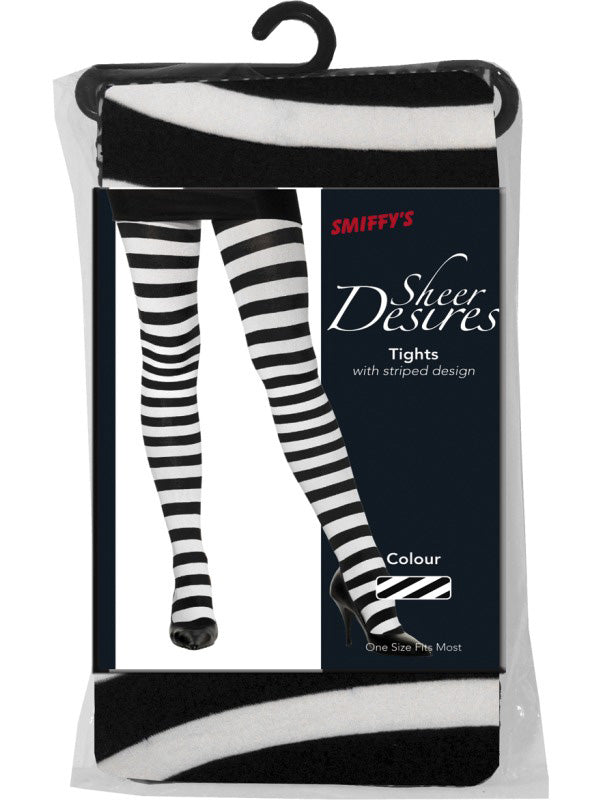 Strumpfhose schwarz-weiß-gestreift - 2