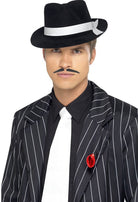 Weiße Gangster Krawatte an Gummiband - 1