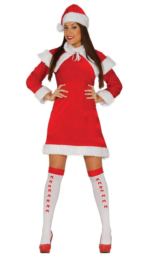 Santa Girl Plüsch Kostüm für Damen - 1