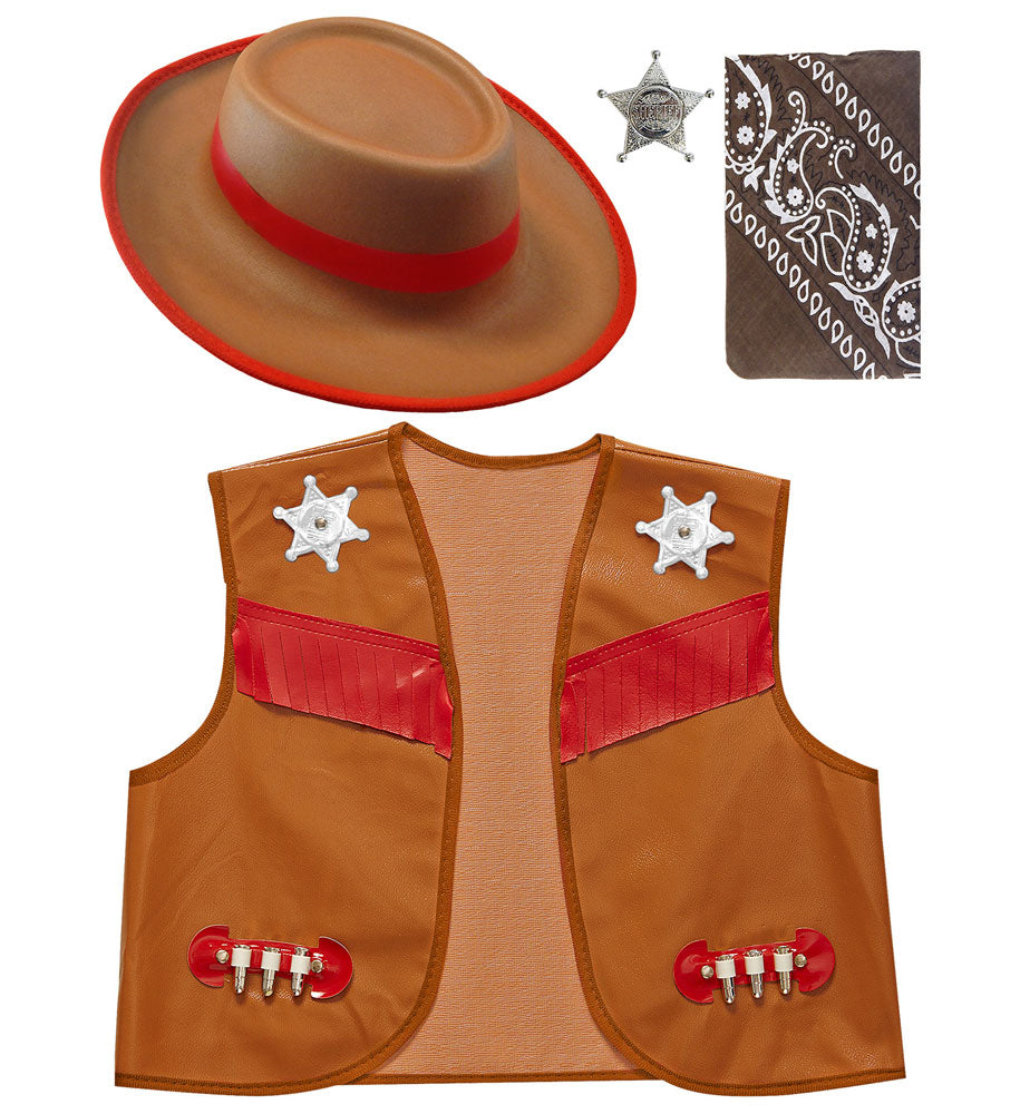 Cowboy Kostüm-Set braun für Jungen - 2