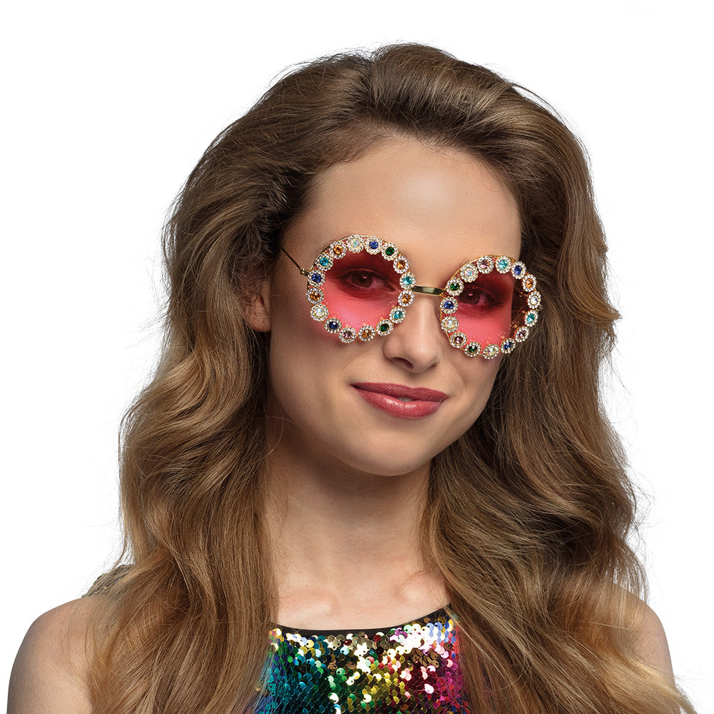 Crystal Flower Power Partybrille - 1