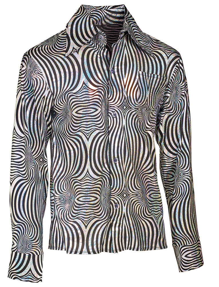 70er Disco Fever Hemd für Herren holografisch - 4