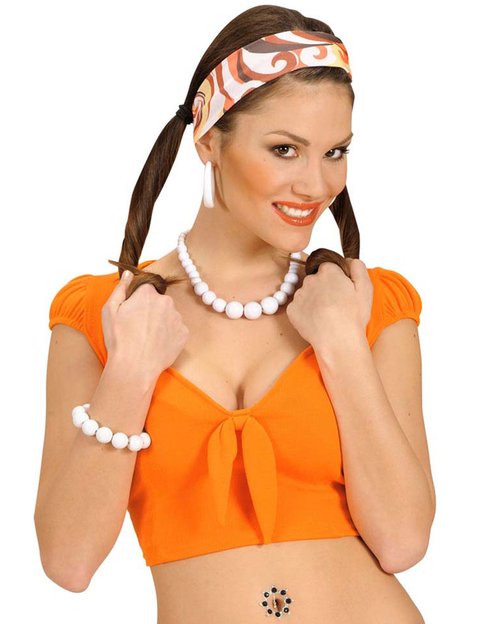 70er Jahre Perlen-Armband in weiss - 2