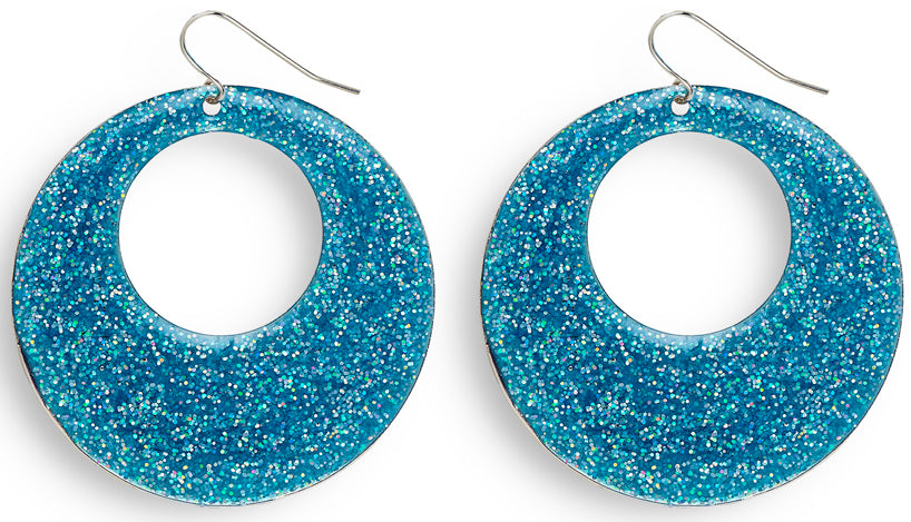 70er Night Fever Ohrringe blau - 2