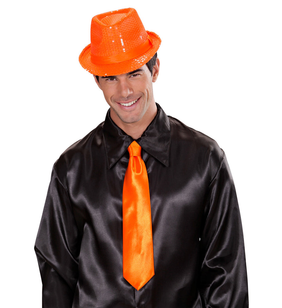 Glänzende Krawatte neon-orange - 2