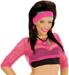 80er Neon Rauten Ohrringe orange-schwarz - 2