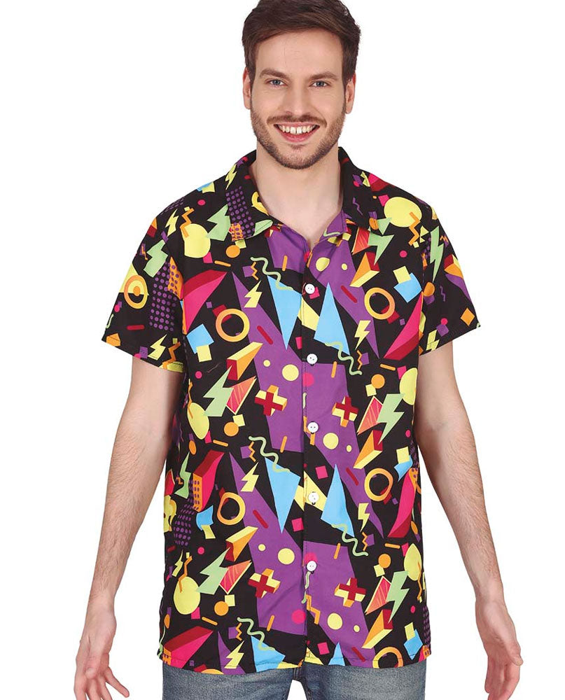 80er Jahre Herren Shirt Geometrical - 1
