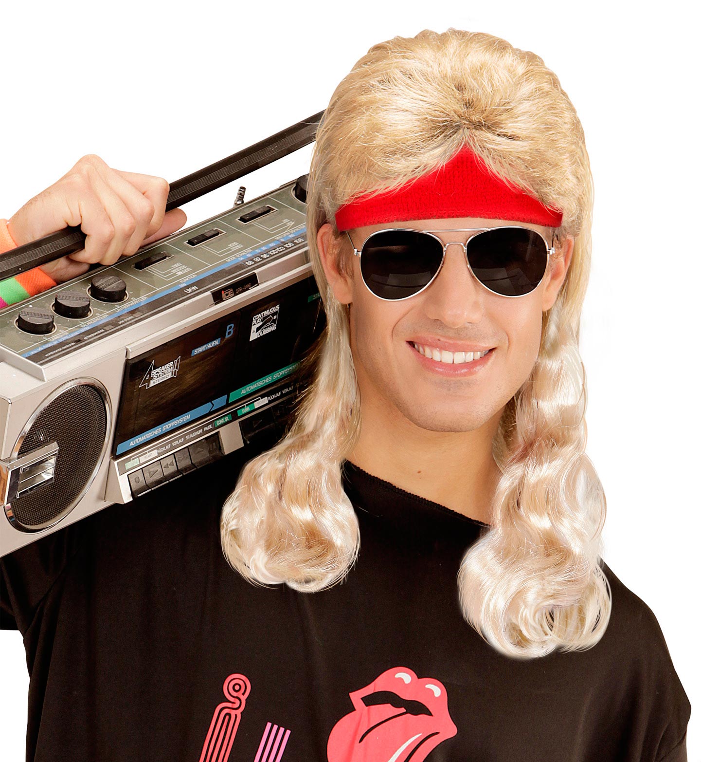 80er Proll Haare blond mit Stirnband - 1