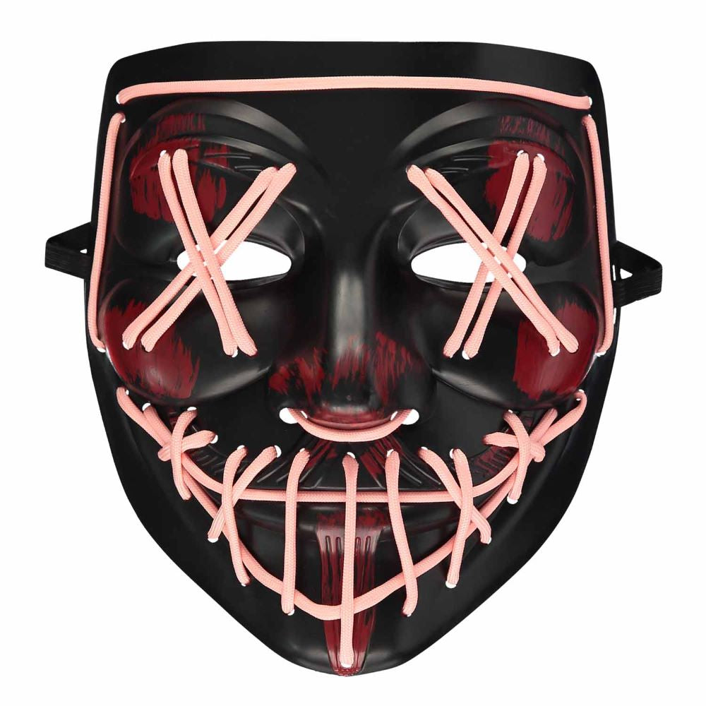 Glow in the Dark Horror Maske rot - 1
