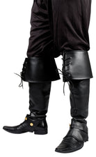 Schwarze Stiefelstulpen Lederimitat - 1