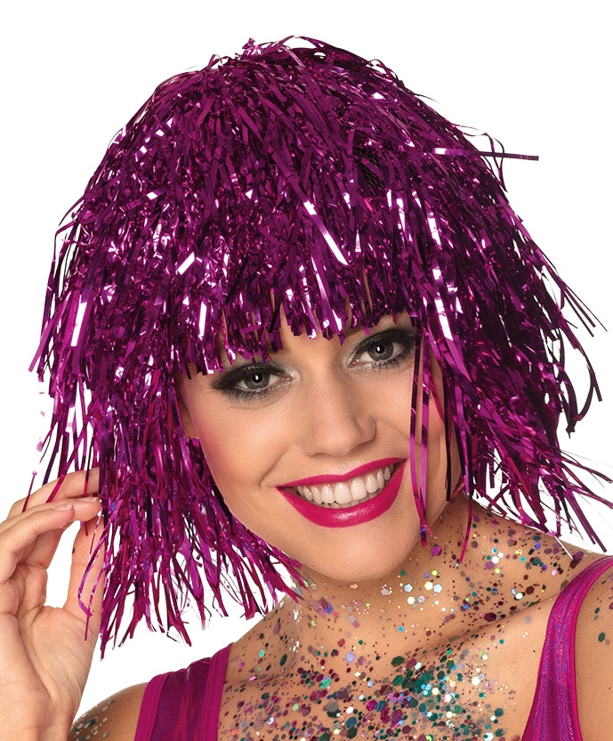 Stacy Party Disco Perücke pink für Damen - 1