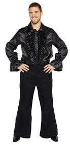 70er Rüschenhemd für Herren schwarz - 2