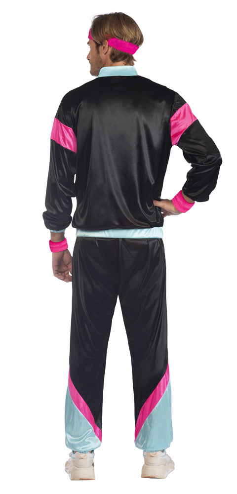 80er Jahre Trainingsanzug für Herren schwarz-bunt - 5