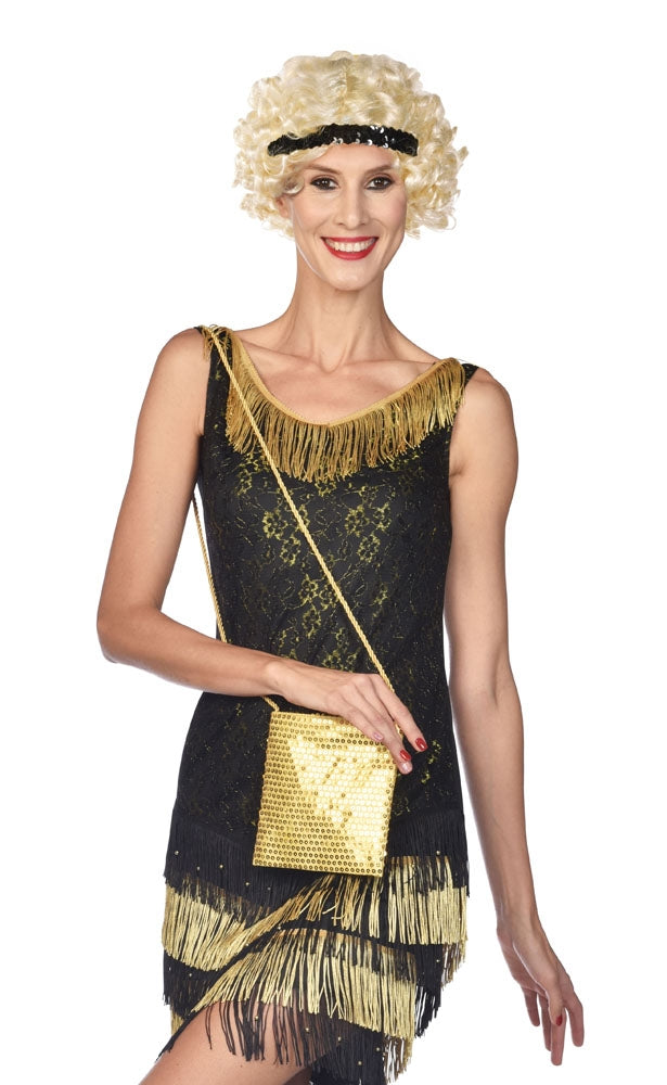 Glamour Glitzer Pailletten Tasche gold - 2