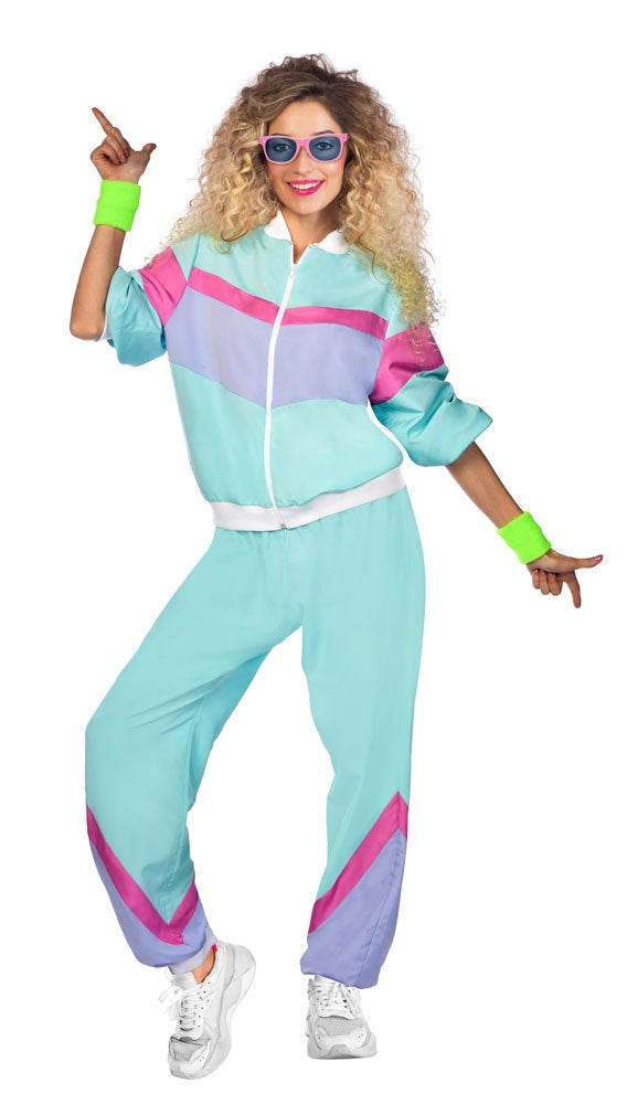 80er Jahre Retro Trainingsanzug blau unisex - 2
