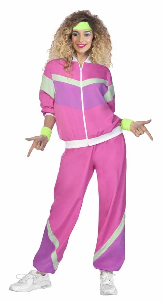 80er Jahre Retro Trainingsanzug pink unisex - 4