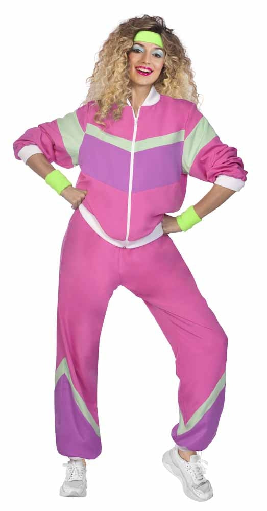 80er Jahre Retro Trainingsanzug pink unisex - 2