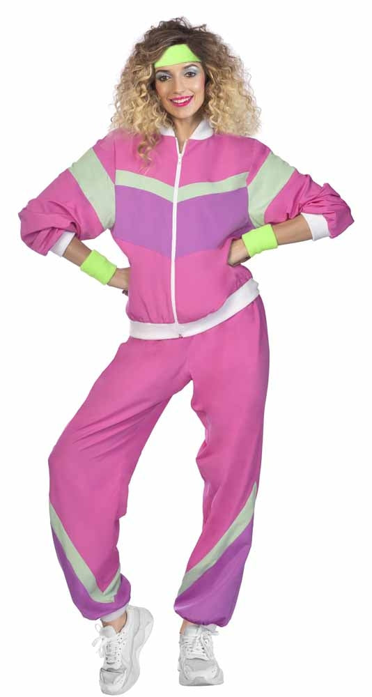 80er Jahre Retro Trainingsanzug pink unisex - 5