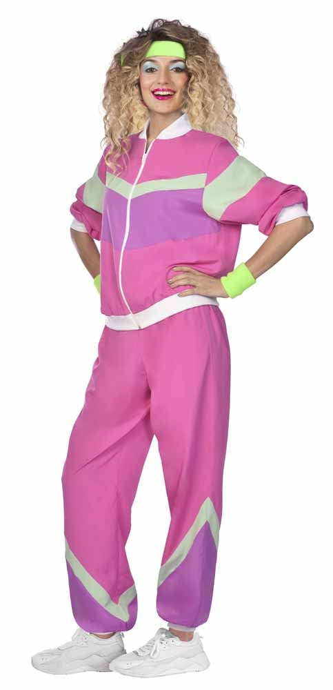 80er Jahre Retro Trainingsanzug pink unisex - 6